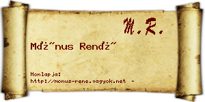 Mónus René névjegykártya